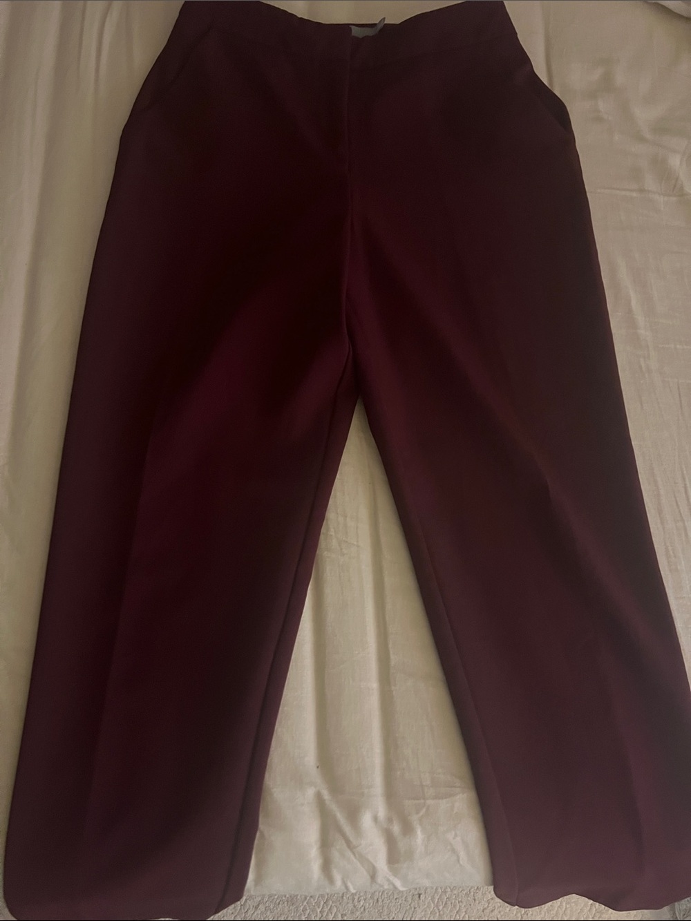 ASOS Wide-Leg Trousers in Deep Burgundy